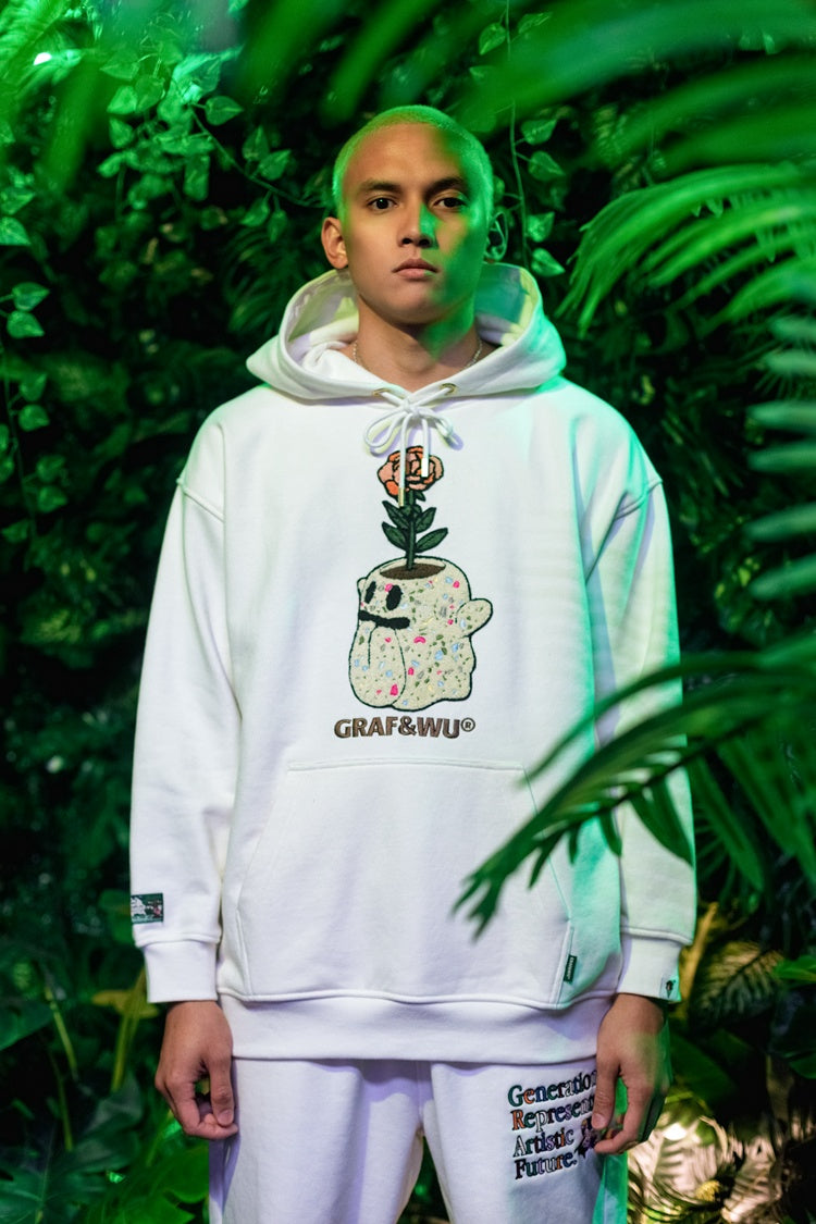 GRAF&WU FlowerShop BooGhost Cute Ghost 2.0 Floral Terry Hoodie