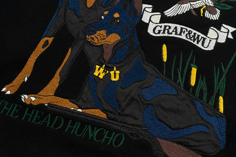 GRAF&WU Huncho Leader Bloodthirsty Doberman Thick Fleece Hoodies