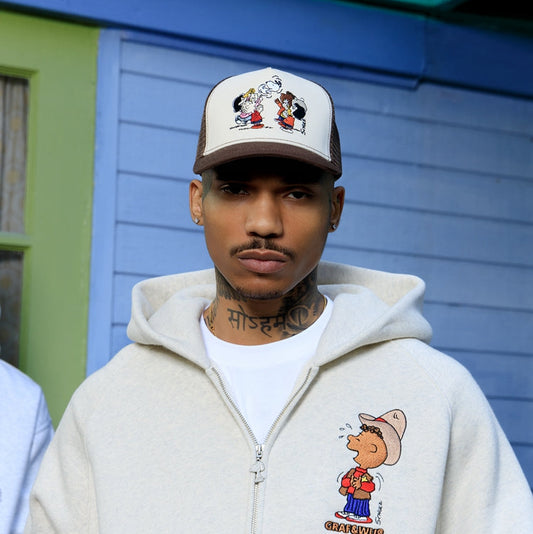 Graf X Peanuts Collaboration Charlie Brown Cotton Baseball Caps