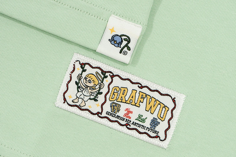 GRAF&WU Coil Retro Embroidery Nepalese Decorative Style Logo T-Shirts