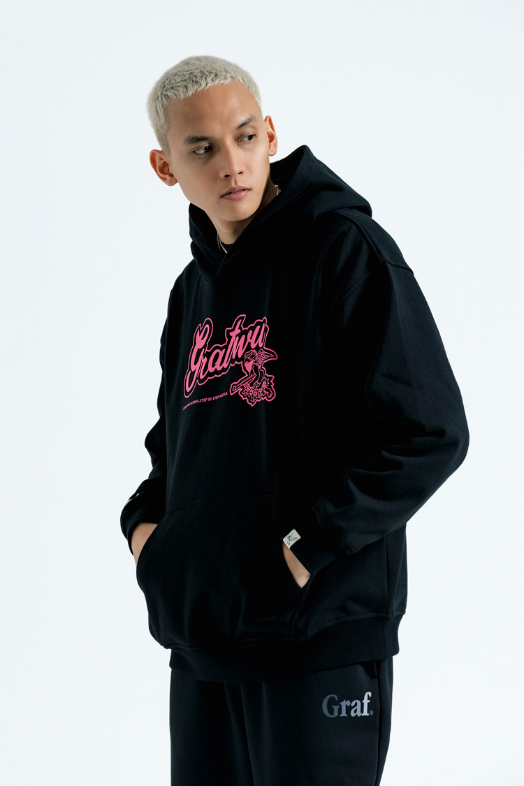 GRAF&WU AK Angel Letter Print Hoodies