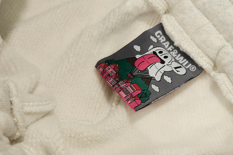 GRAF&WU Christmas Gingerbread Men Chimney Cute Ghost Loose Fleece Pant