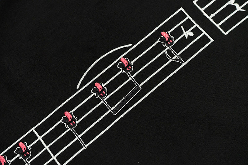 GRAF&WU Music Note Cute Ghost Cuban Shirt