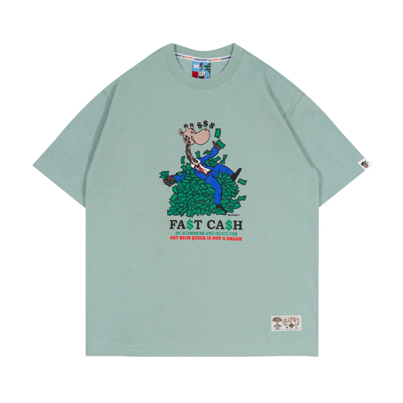 GRAFWU Graffy Drip In Cash Pattern T-Shirts