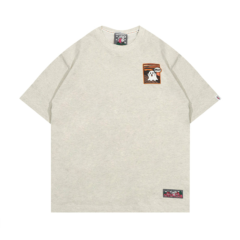 GRAF&WU T-shirts【World famous paintings】12 paintings of art Mona Lisa BooGhost embroidered short sleeves