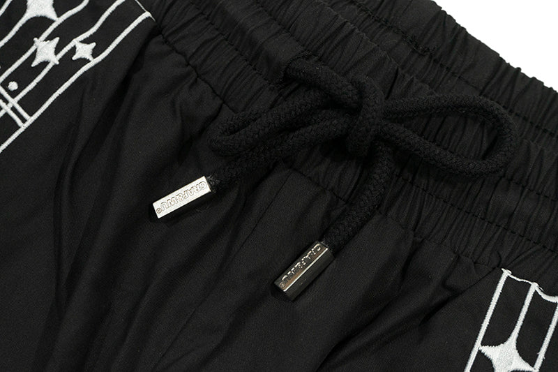 GRAF&WU Music Note Cute Ghost Embroidery Sports Shorts