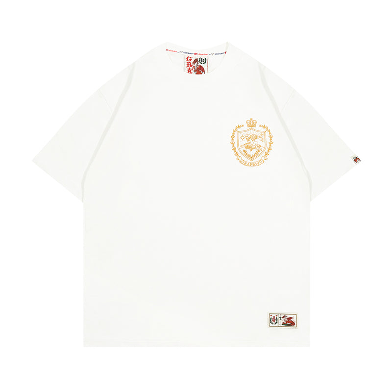 GRAFWU Line Holy Crown AK47 Little Angel Embroidery Pattern T-Shirt