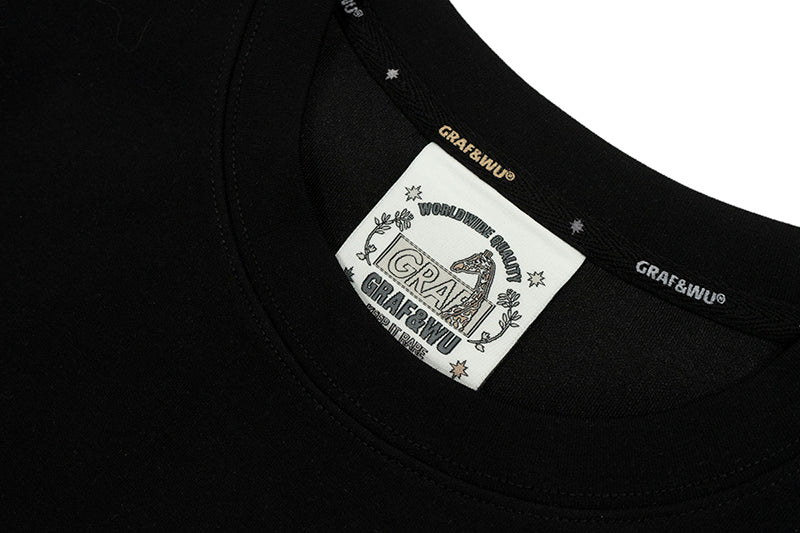 GRAF&WU T-Shirts Y2k Pattern Design Short Sleeves Cute Ghost Giraffe Mini Stickers Short Sleeve Men Women Casual T-Shirt