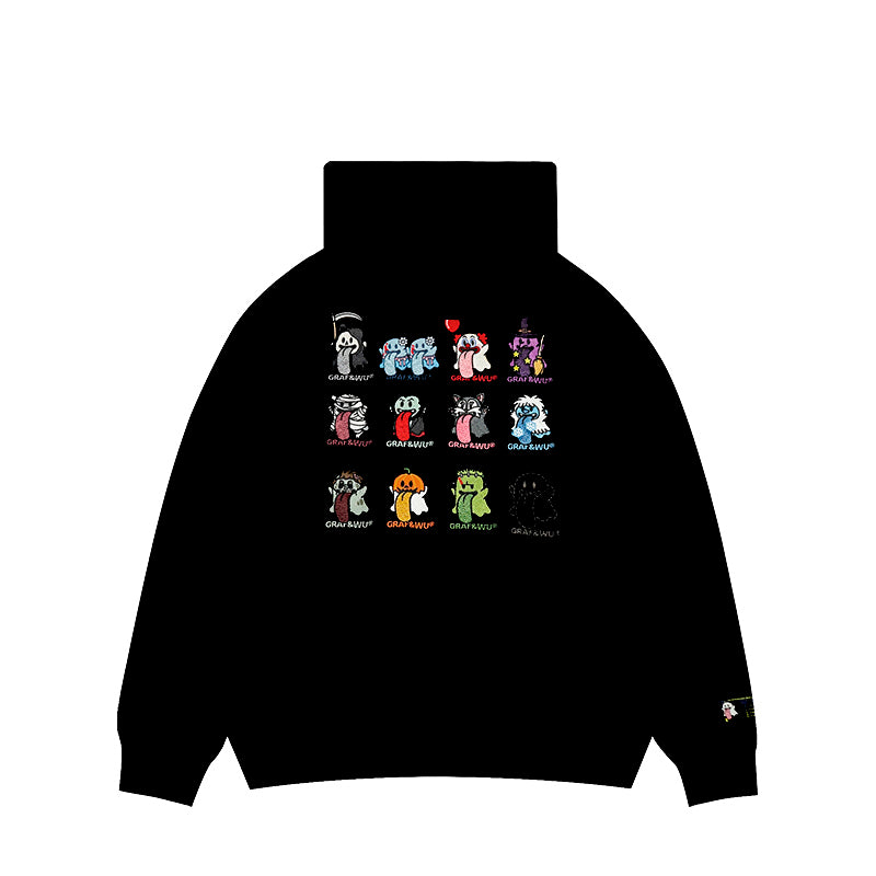 GRAF&WU Halloween Vampire Witch Werewolf Cute Ghost Fleece Hoodies
