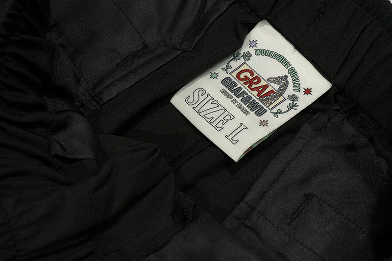 GRAF&WU Deer Metal Logo Lightweight Loose Cargo Casual Trousers
