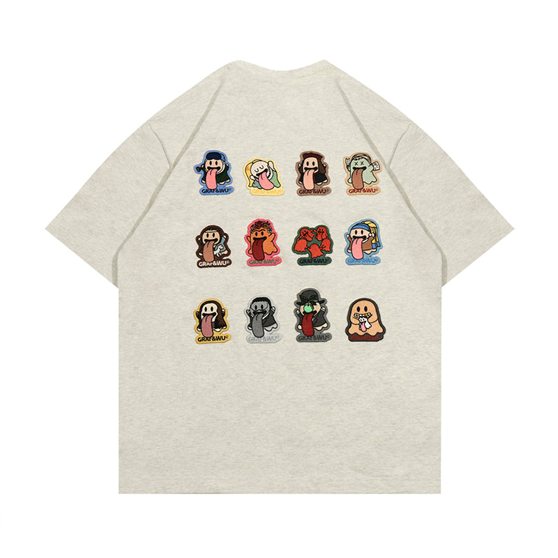 GRAF&WU T-shirts【World famous paintings】12 paintings of art Mona Lisa BooGhost embroidered short sleeves