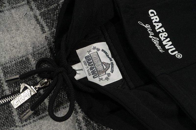 GRAF&WU Giraffe Brand Logo Wool Hooded Thicken Coat