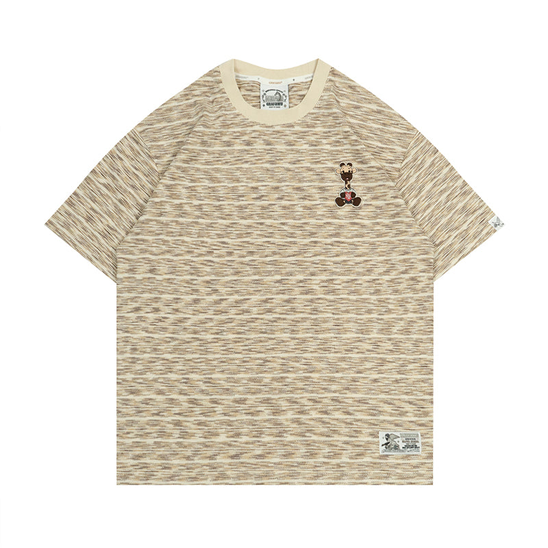 GRAFWU Giraffe Doll Holding Love Embroidered Stripes T-shirts