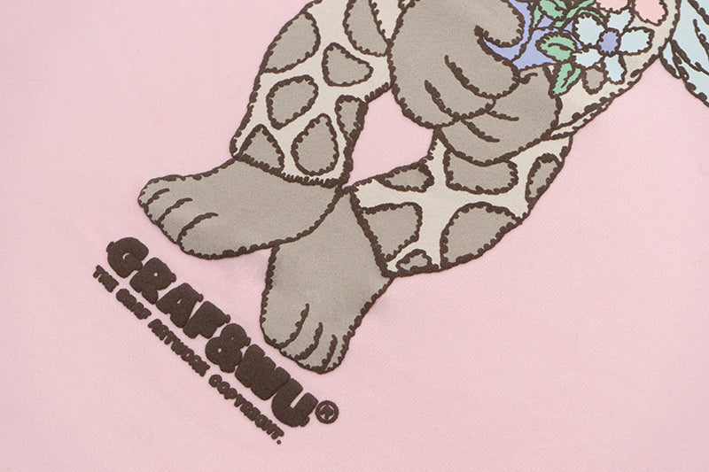 GRAFWU Plush Giraffe Pattern T-Shirts