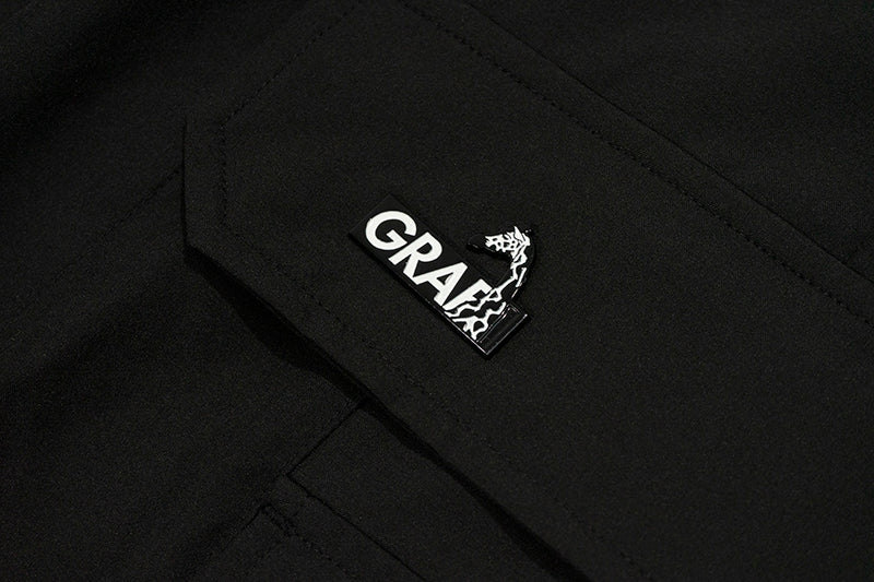 GRAF&WU Deer Metal Logo Lightweight Loose Cargo Casual Trousers