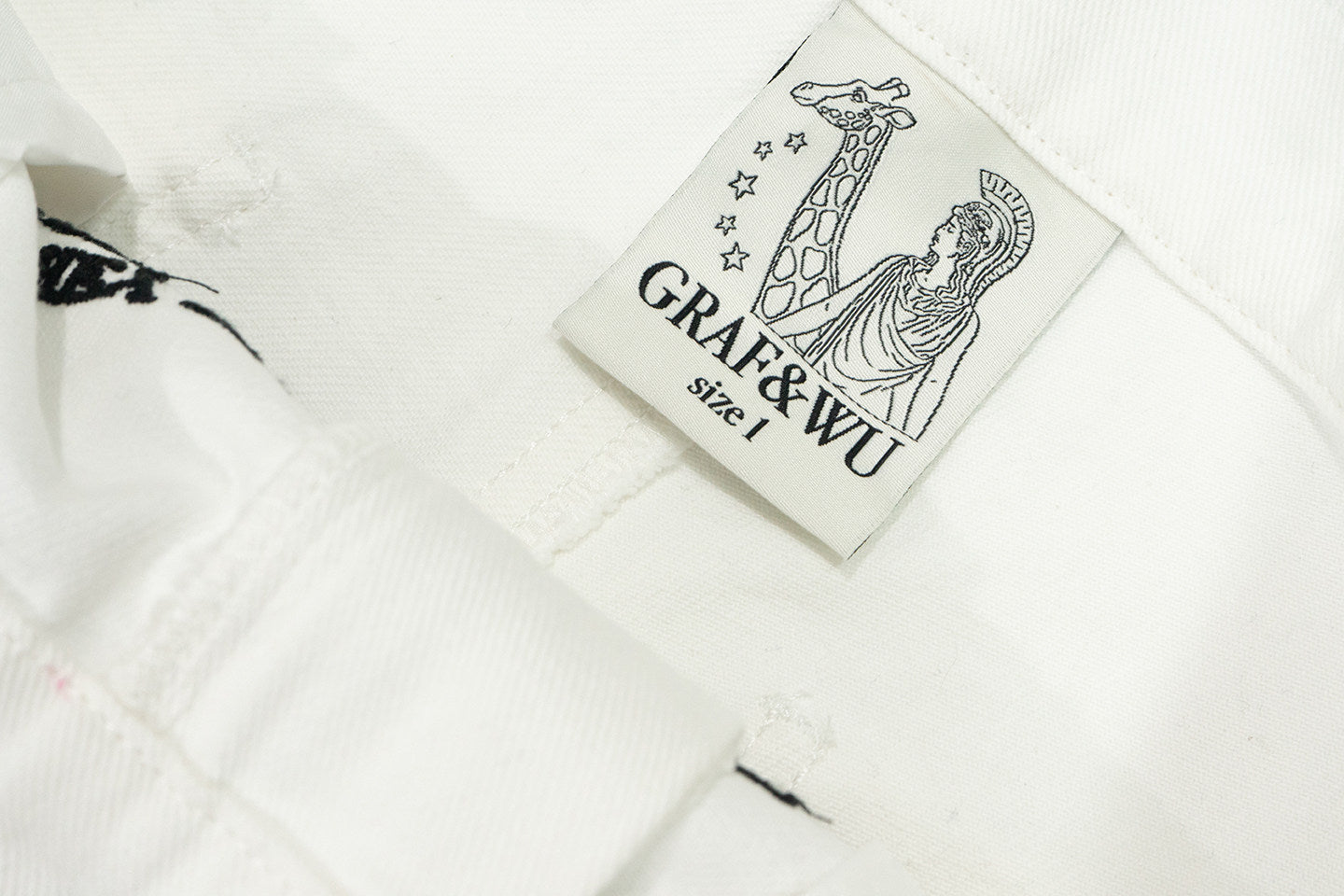 GRAF&WU Embroidered Verse Chenille Denim Pants