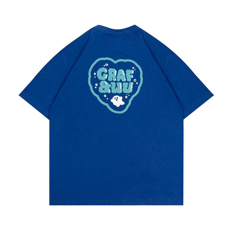 GRAF&WU Pocket Heart Ghost Embroidery T-shirts