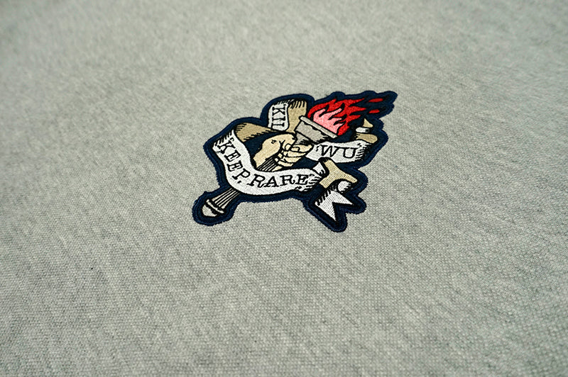 GRAF&WU T-Shirts University Knowledge Torch Element Embroidery Design Short-Sleeved Street Simple Style Short Sleeves Men Women Casual T-Shirt