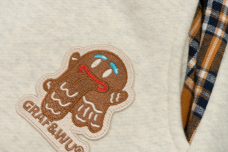 GRAF&WU Christmas Gingerbread Men Chimney Cute Ghost Loose Fleece Pant