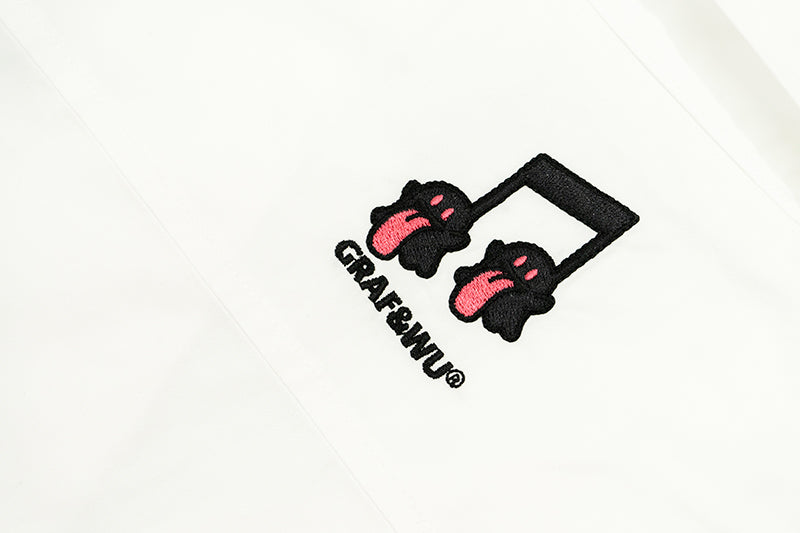 GRAF&WU Music Note Cute Ghost Cuban Shirt