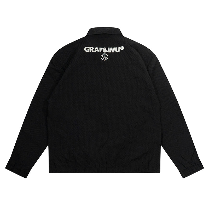 GRAF&WU Angel Embroidery DRILL Street Plaid Casual Coat