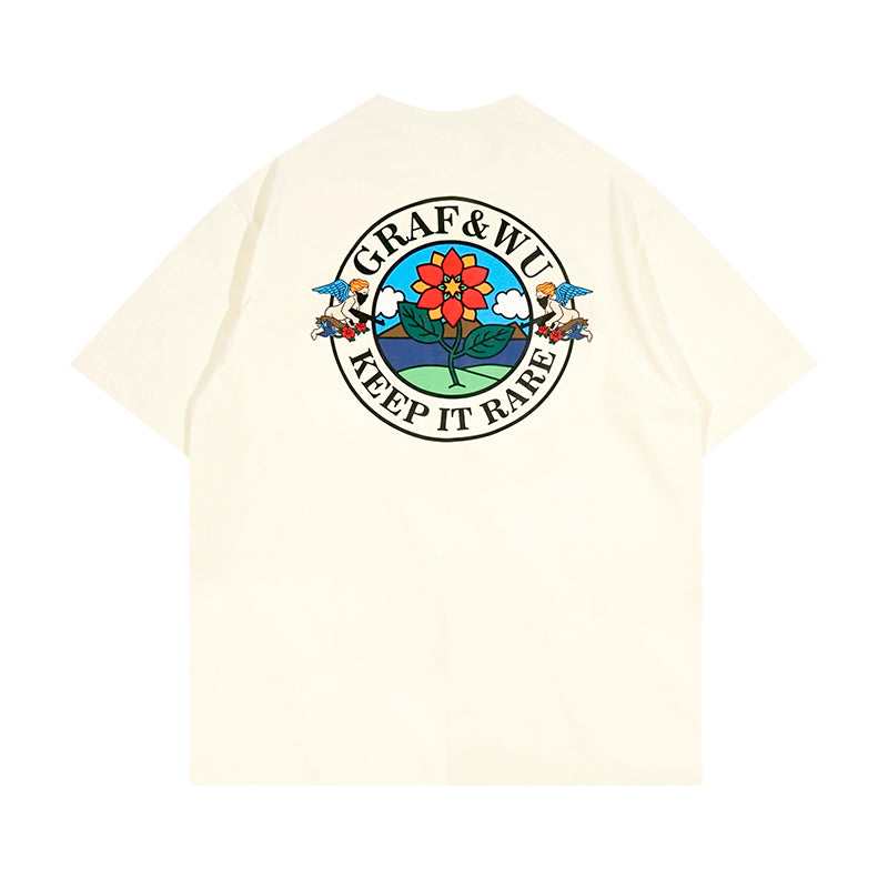 GRAFWU Keep It Rare Flower Angel Badge T-Shirts