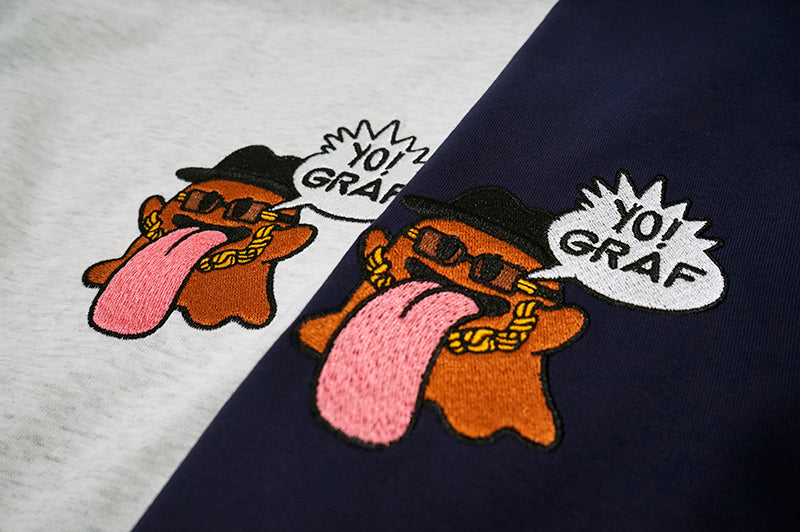 GRAF&WU T-Shirts Rapper Boo Ghost Short-Sleeved 12 Cute Ghosts 2.0 Embroidered Short Sleeve Men Cotton T-Shirt