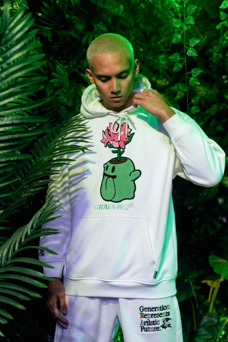 GRAF&WU FlowerShop BooGhost Cute Ghost 2.0 Floral Terry Hoodie