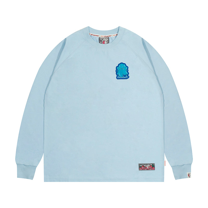 GRAF&WU Five Elements Cute Ghost Embroidery Long-sleeved Shirt