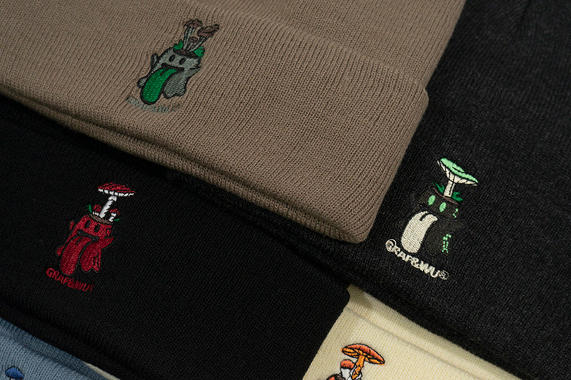GRAFWU Embroidery Mushroom BooGhost Beanies