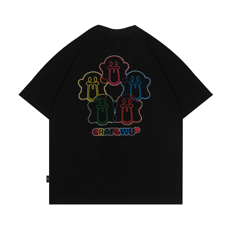 GRAFWU Five-Ring Olympic Cute Ghost T-Shirts