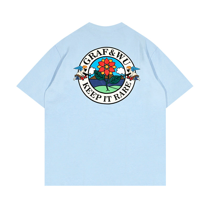 GRAFWU Keep It Rare Flower Angel Badge T-Shirts