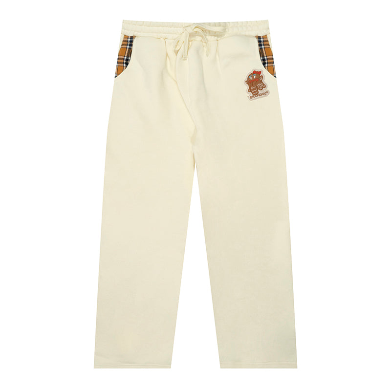 GRAF&WU Christmas Gingerbread Men Chimney Cute Ghost Loose Fleece Pant