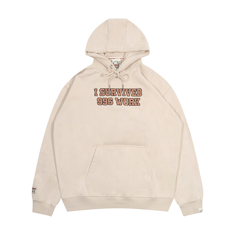 GRAF&WU Giraffe Stress Work Survivor Embroidery Hoodie