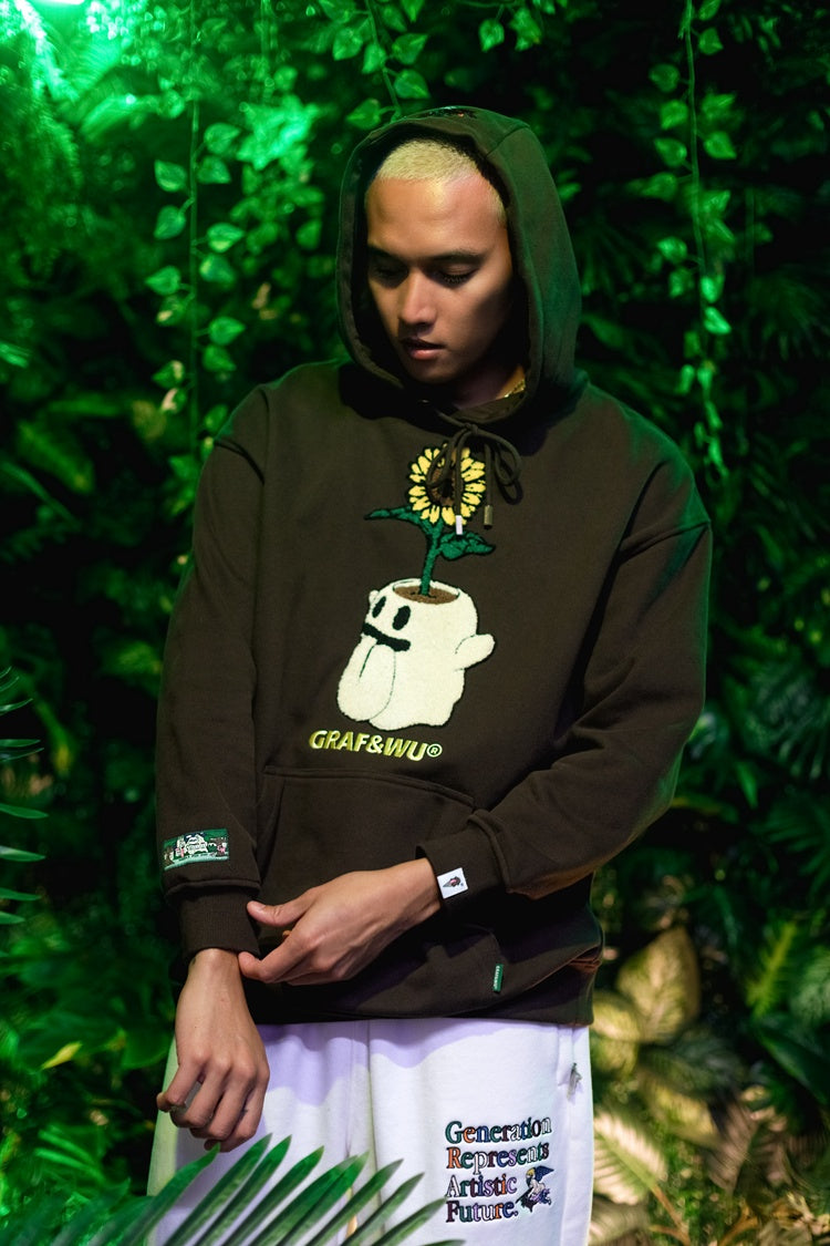 GRAF&WU FlowerShop BooGhost Cute Ghost 2.0 Floral Terry Hoodie