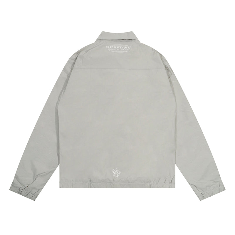 GRAF&WU Embroidered Streetwear Drill Sports Jacket