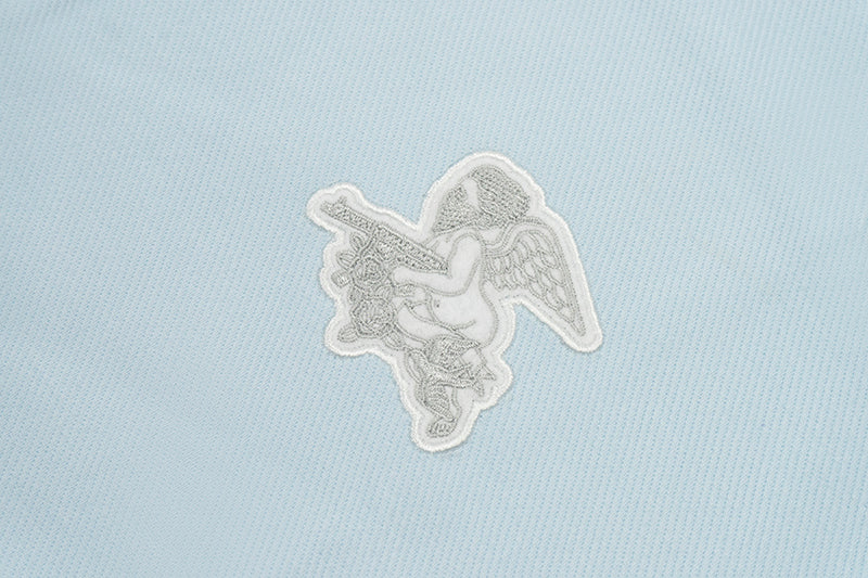 GRAFWU Knitted Collar Design Ak Angel Deer Embroidered T-Shirt