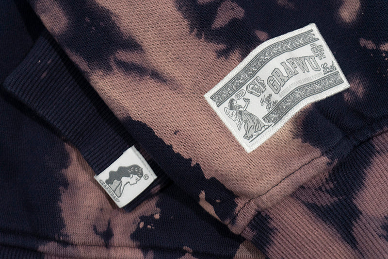 GRAF&WU Original Giraffe Swirl Tie-Dye Design Oversize Pullover Hoodie