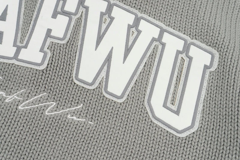 GRAF&WU Coat Knitted Warm Baseball Sweater