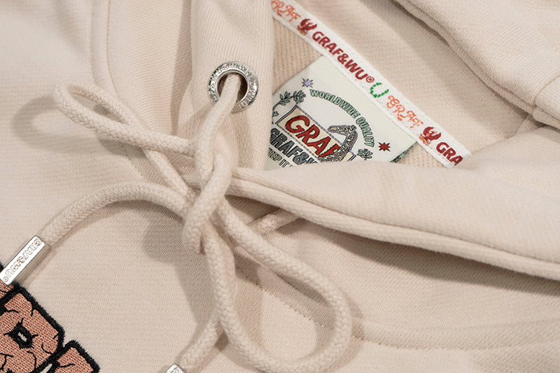 GRAF&WU Giraffe Stress Work Survivor Embroidery Hoodie