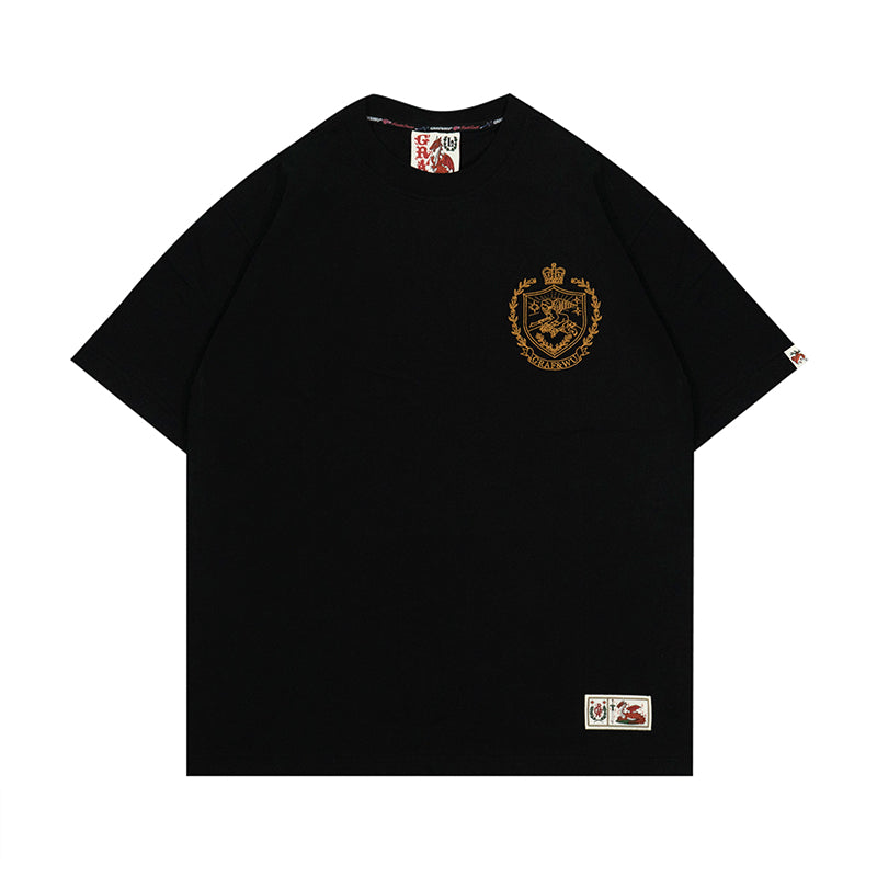 GRAFWU Line Holy Crown AK47 Little Angel Embroidery Pattern T-Shirt