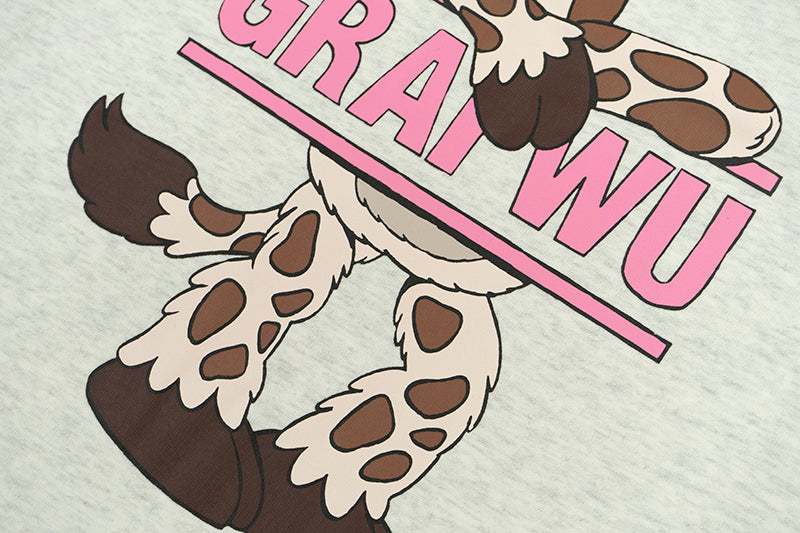 GRAFWU Kiss My Pink Letter Giraffe T-Shirts