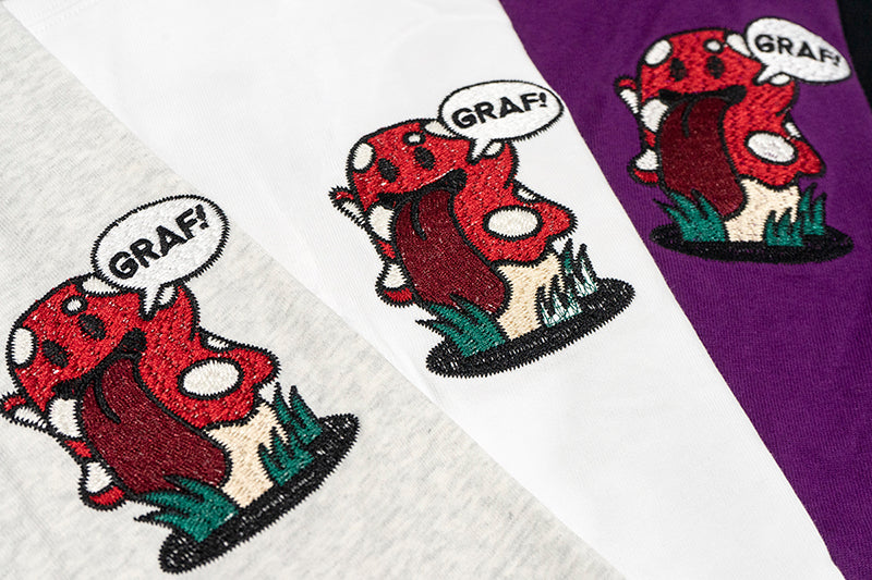 GRAF&WU T-Shirts Cute Nature Shroom Pattern Short Sleeve Fashionable 12 Mushroom Boo Ghost Design T-Shirts