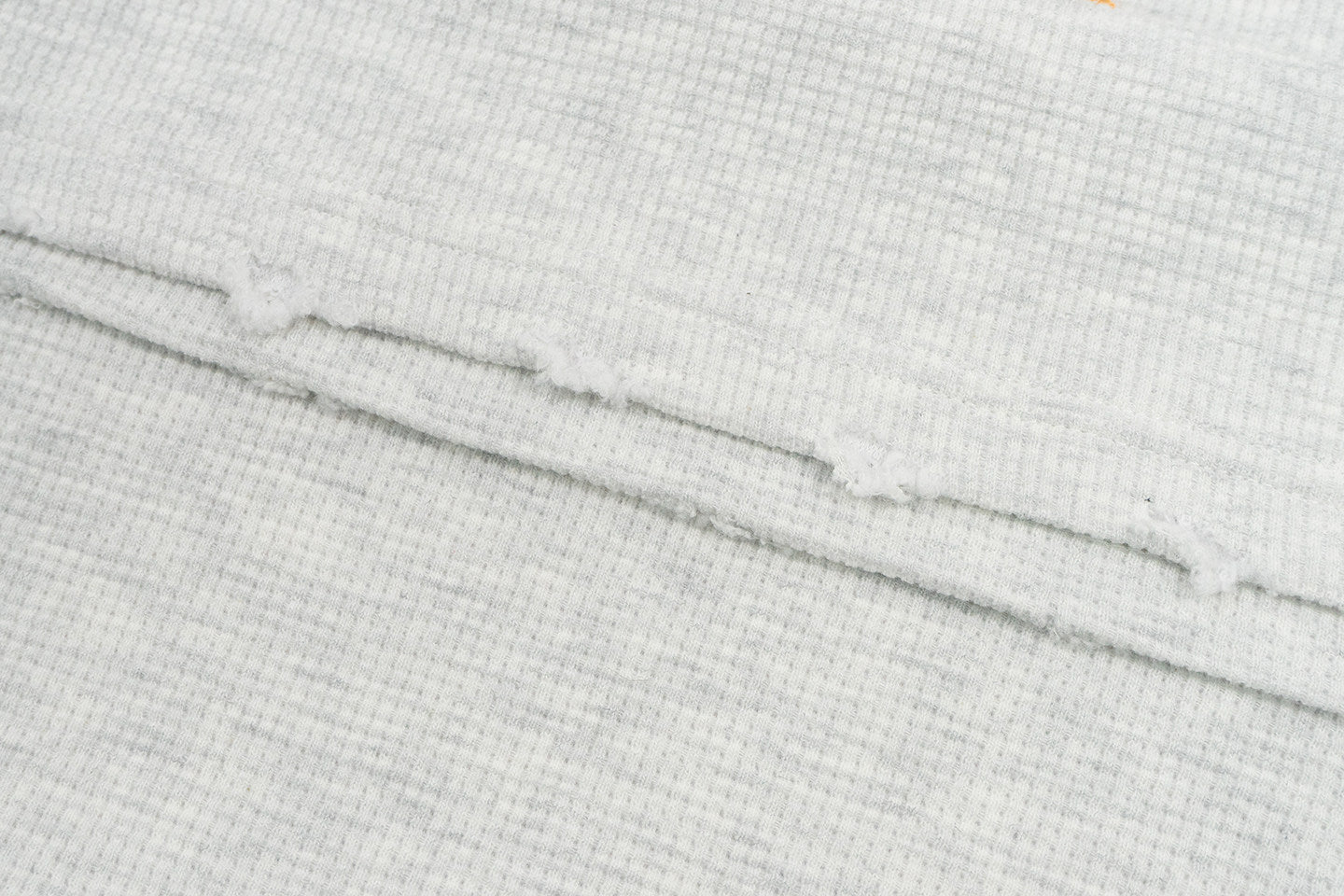 GRAF&WU Badge Faded Waffle Textured Distressed Hoodie