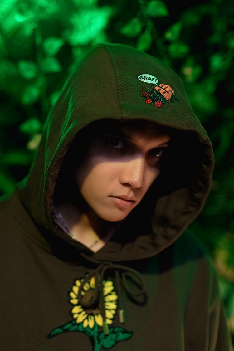 GRAF&WU FlowerShop BooGhost Cute Ghost 2.0 Floral Terry Hoodie