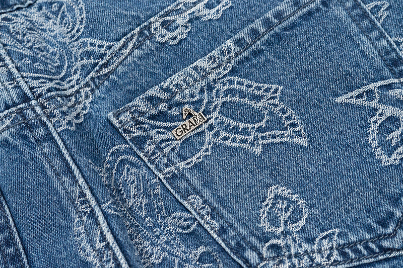 GRAFWU Jacquard Denim Mini Skirt