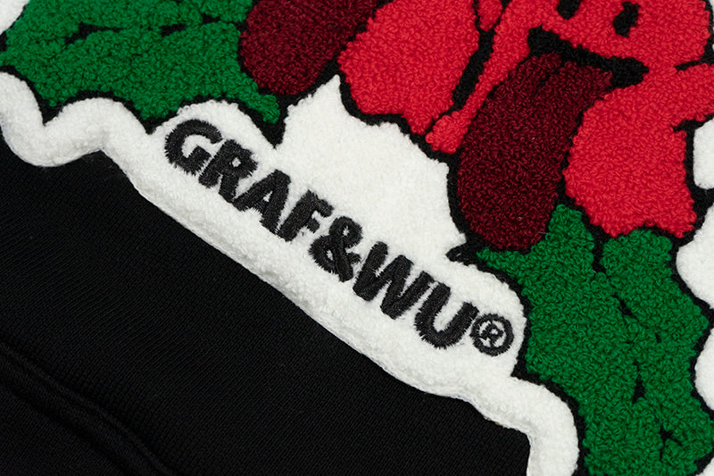 GRAF&WU Christmas Special Cute Ghost Mistletoe Holly Fleece Hoodie