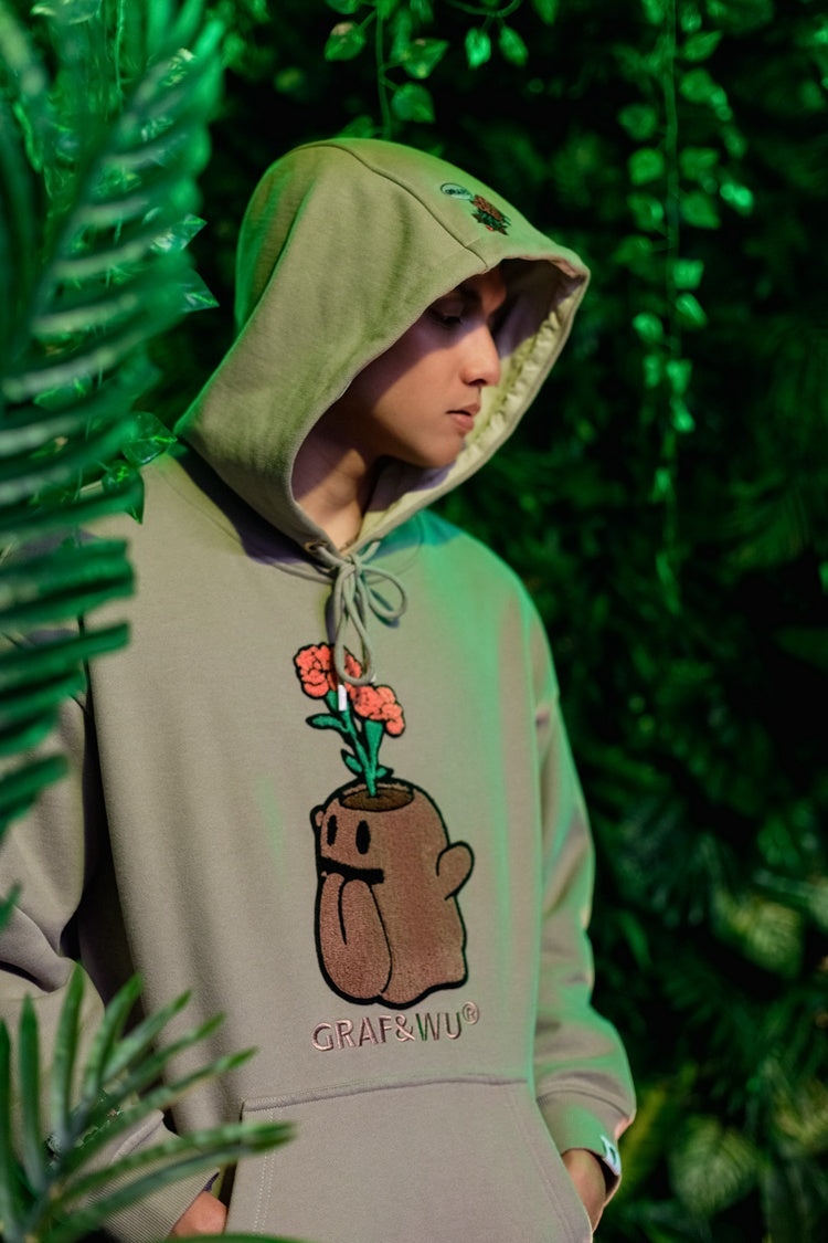 GRAF&WU FlowerShop BooGhost Cute Ghost 2.0 Floral Terry Hoodie