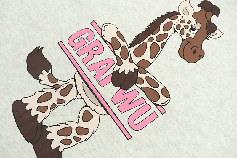 GRAFWU Kiss My Pink Letter Giraffe T-Shirts