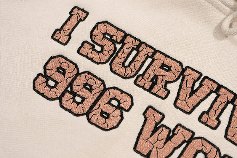 GRAF&WU Giraffe Stress Work Survivor Embroidery Hoodie